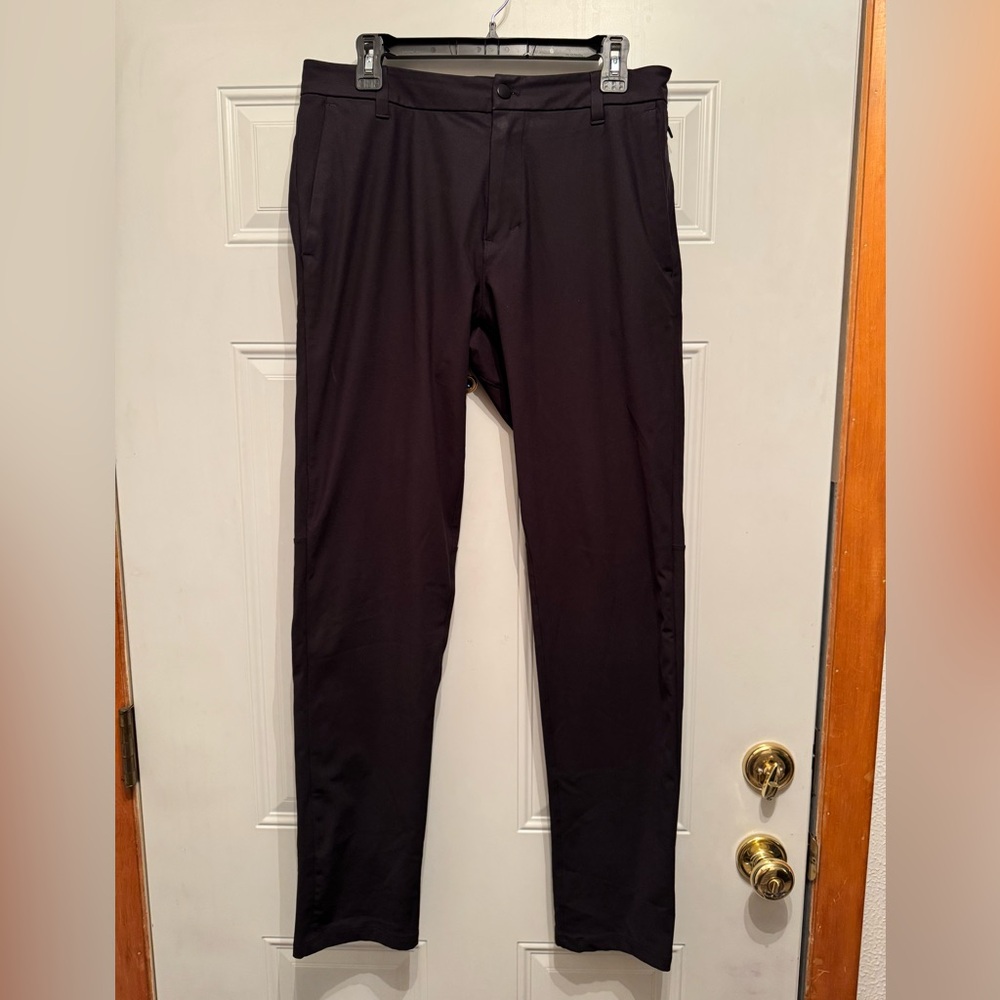 Lululemon ABC slim-fit Warpstreme 5 pocket trousers black 32